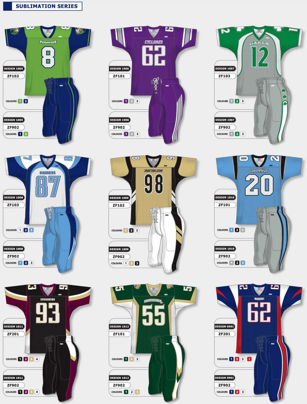 Sublimation Designs 10, 11 & 12