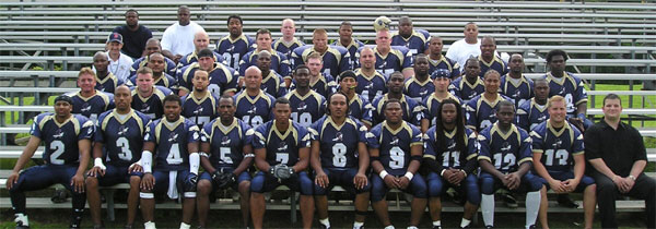 Western Mass. Blitzin' Bears 2006 Semi-Pro Team using SPPSS designed and supplied Fully Sublimated Custom American Football Jerseys