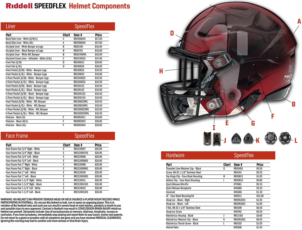 Cheap Riddell Speedflex Helmets