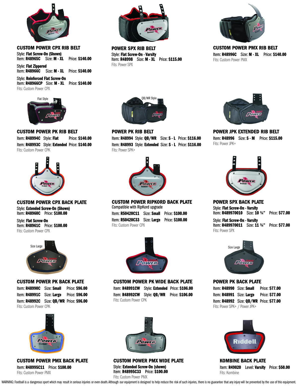 SPPSS Riddell Shoulder Pad Parts & Accessories